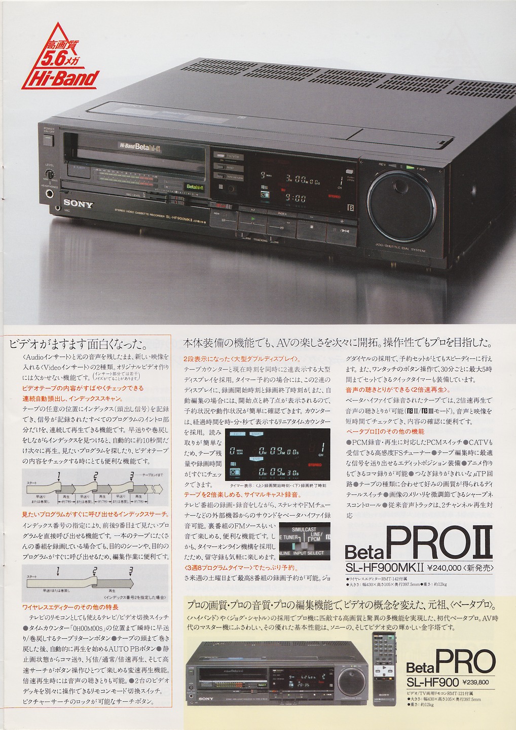 SONY ベータビデオデッキ SL-HF900MKII - 映像機器